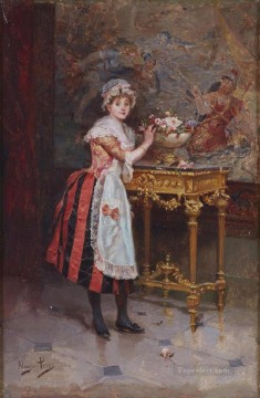  Perez Painting - the maid Spain Bourbon Dynasty Mariano Alonso Perez